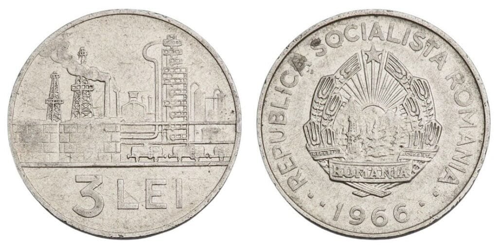 ROMANIA 3 lei 1966 VF