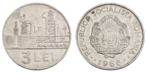 ROMANIA 3 lei 1966 VF
