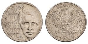 POLAND 10 zlotych 1967 / Marie Curie / VF