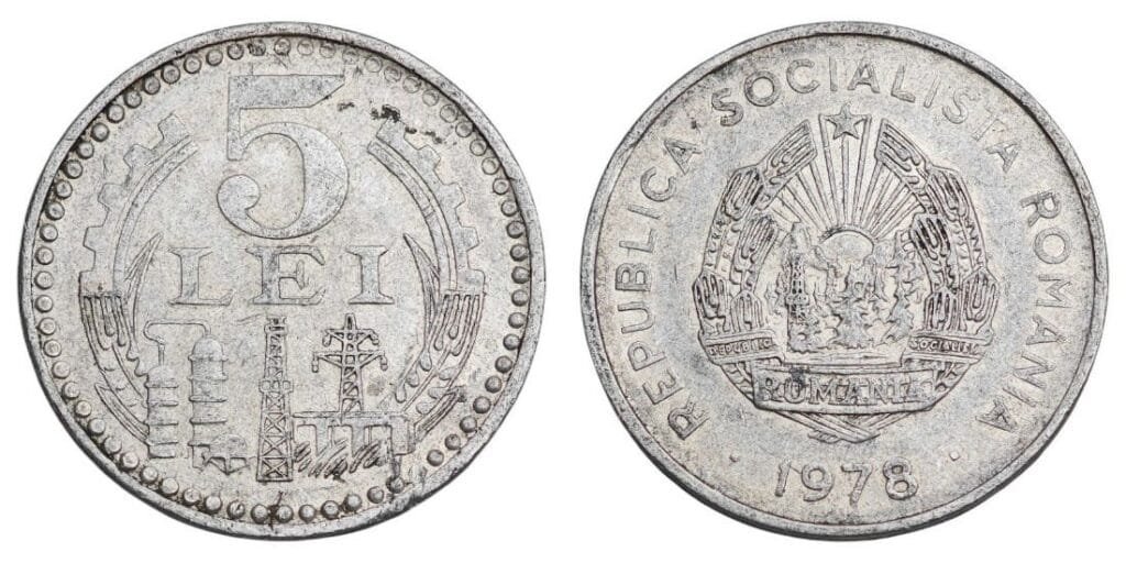 ROMANIA 5 lei 1978 VF