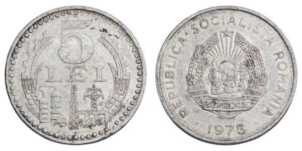 ROMANIA 5 lei 1978 VF