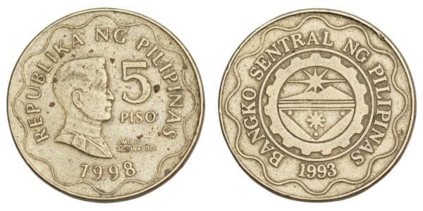 PHILIPPINES 5 piso 1998 VF
