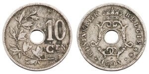 BELGIUM 10 centimes 1903 / Dutch text / VF-