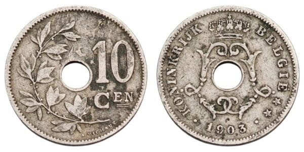 BELGIUM 10 centimes 1903 / Dutch text / VF-