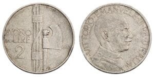 ITALY 2 lire 1923 VF-