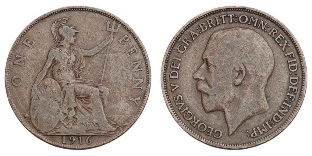 GREAT BRITAIN 1 penny 1916 VF-