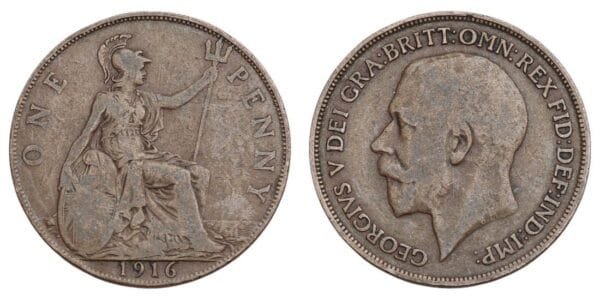 GREAT BRITAIN 1 penny 1916 VF-
