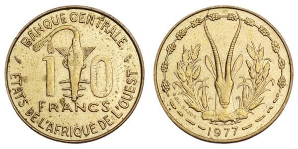 WEST AFRICAN STATES 10 francs 1977 XF