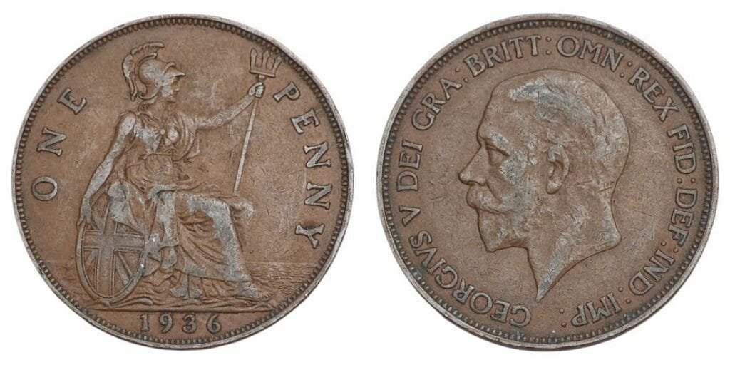 GREAT BRITAIN 1 penny 1936 VF