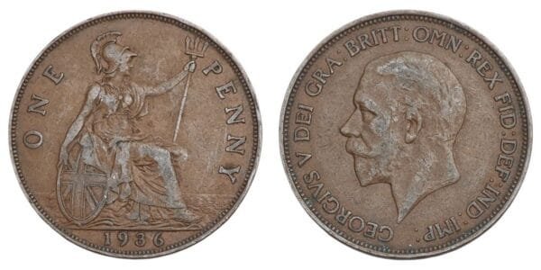 GREAT BRITAIN 1 penny 1936 VF