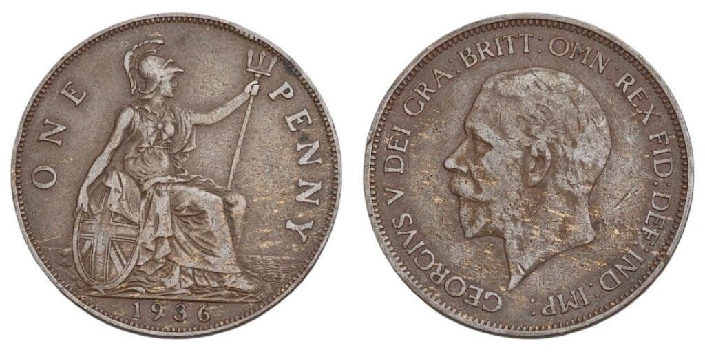 GREAT BRITAIN 1 penny 1936 VF