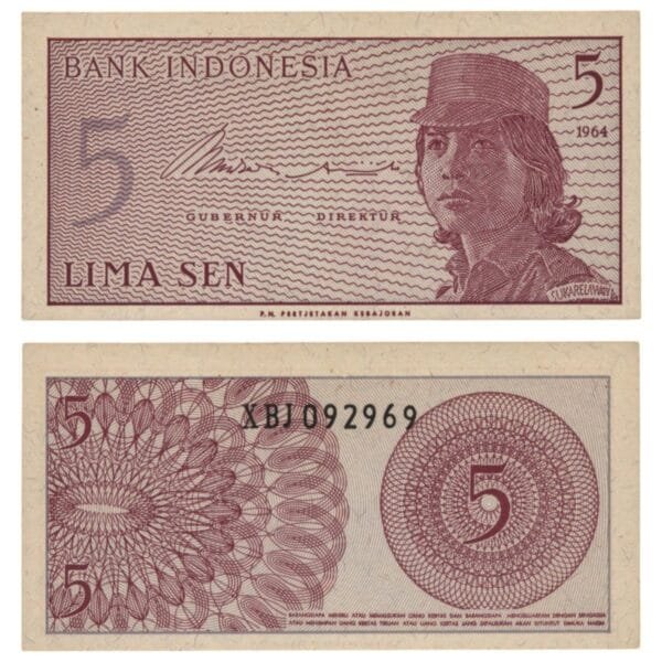 INDONESIA 5 sen 1964 / Replacement series / UNC