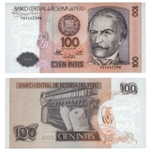 PERU 100 intis 1987 / Replacement series / UNC