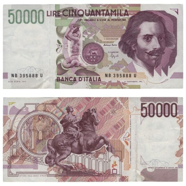 ITALY 50000 lire 1992 / Series NB / VF+