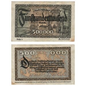 GERMANY 500000 mark 1923 / Düsseldorf city / Notgeld / VF