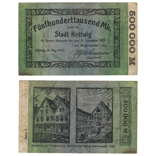 GERMANY 500000 mark 1923 / Kettwig city / Notgeld / VF