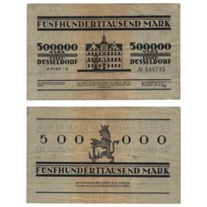 GERMANY 500000 mark 1923 / Düsseldorf city / Notgeld / VF
