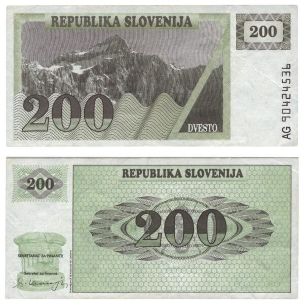 SLOVENIA 200 tolarjev 1990 VF