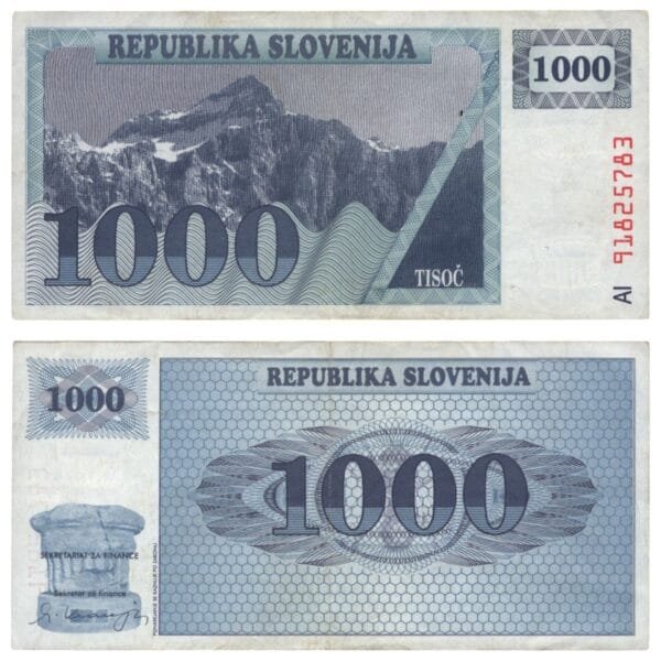 SLOVENIA 1000 tolarjev 1991 VF
