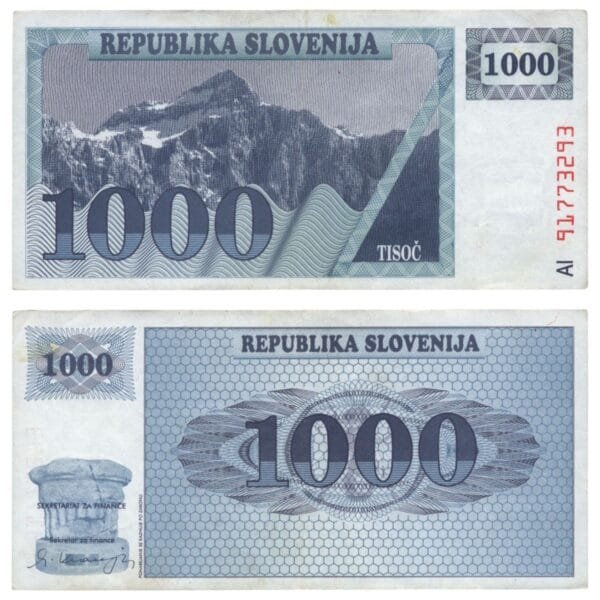 SLOVENIA 1000 tolarjev 1991 VF