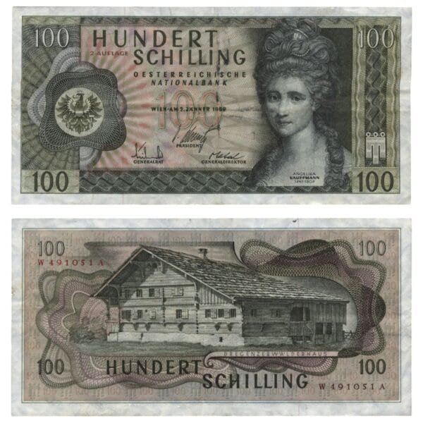 AUSTRIA 100 schilling 1969 VF