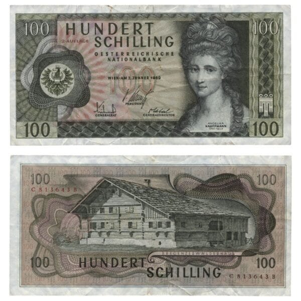 AUSTRIA 100 schilling 1969 VF