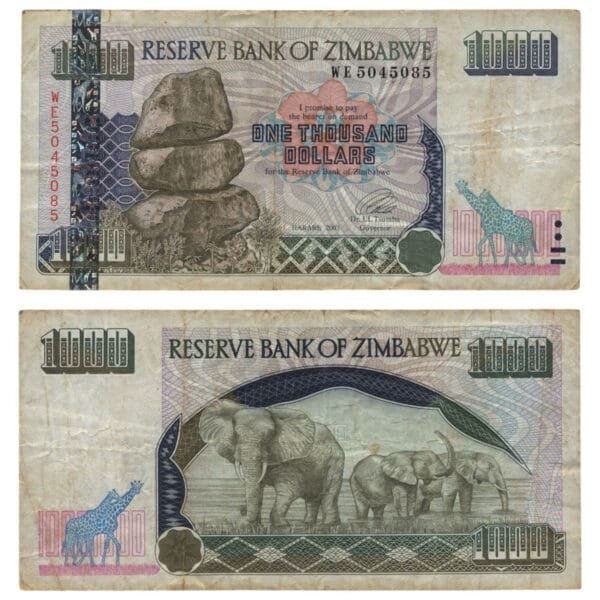 ZIMBABWE 1000 dollars 2003 VF-