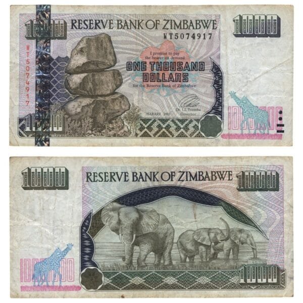 ZIMBABWE 1000 dollars 2003 VF-