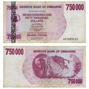 ZIMBABWE 750000 dollars 2007 VF-