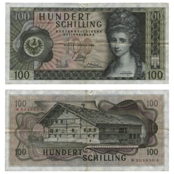 AUSTRIA 100 schilling 1969 VF-