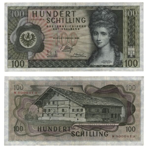 AUSTRIA 100 schilling 1969 / minor tear / VF-