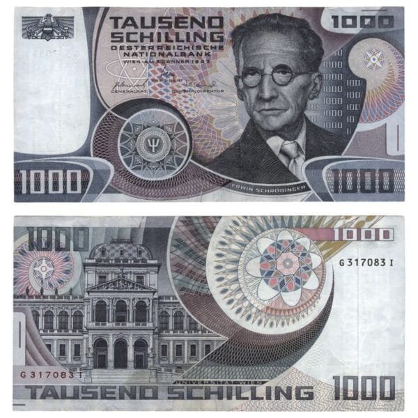 AUSTRIA 1000 schilling 1983 / minor tear / VF-