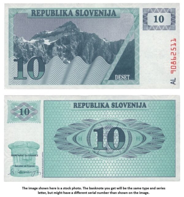 SLOVENIA 10 tolarjev 1990 UNC