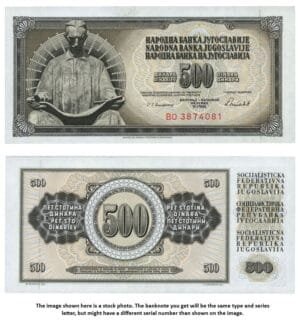 YUGOSLAVIA 500 dinara 1986 / Nikola Tesla / UNC
