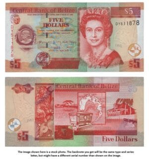BELIZE 5 dollars 2020 UNC