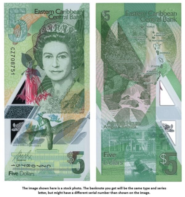 EAST CARIBBEAN STATES 5 dollars 2021 / Polymer plastic / UNC