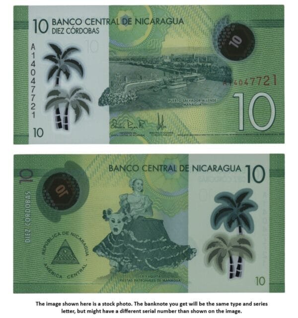 NICARAGUA 10 cordobas 2019 / Polymer plastic / UNC