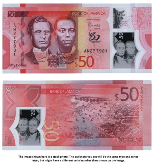 JAMAICA 50 dollars 2022 / Polymer plastic / UNC