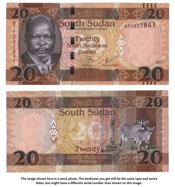 SOUTH SUDAN 20 pounds 2017 UNC