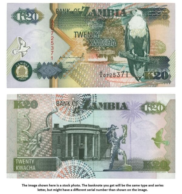 ZAMBIA 20 kwacha 1992 UNC