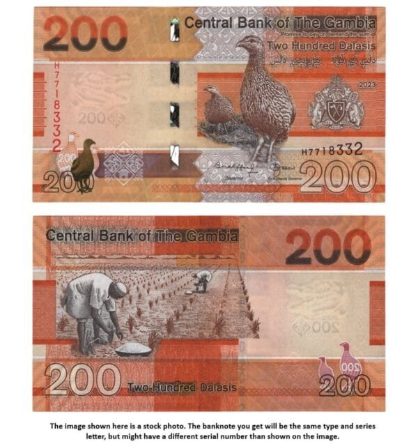 GAMBIA 200 dalasis 2023 UNC