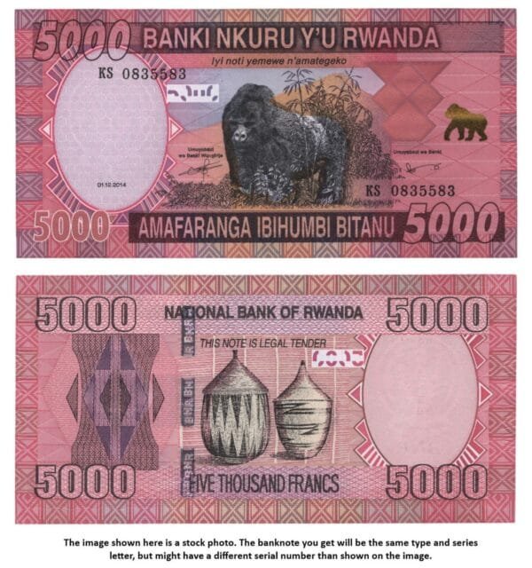RWANDA 5000 francs 2014 UNC