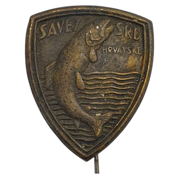 CROATIA Association of Sports Fishing Societies / vintage lapel pin
