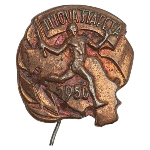 YUGOSLAVIA 1950 Josip Broz Tito Relay of Youth / vintage lapel pin