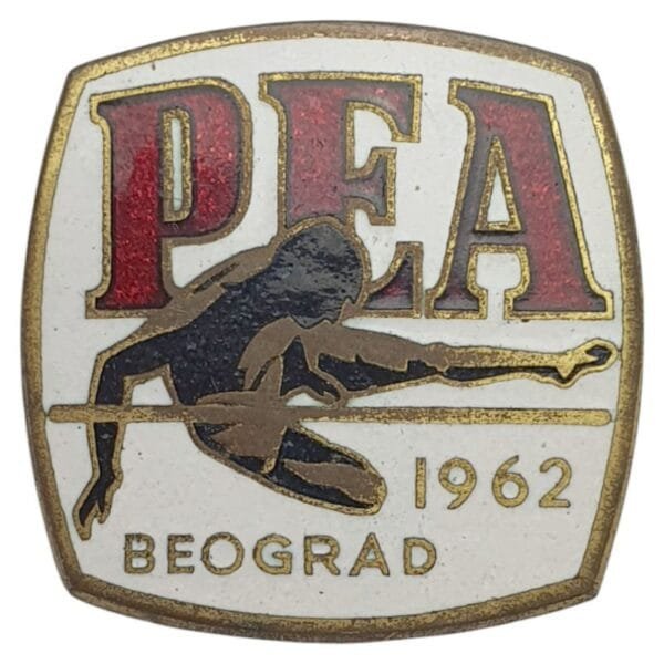YUGOSLAVIA 1962 Belgrade European Athletics Championship enameled badge