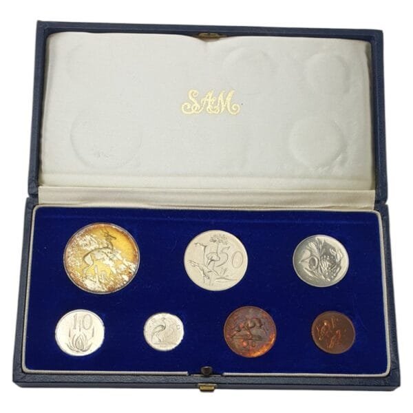 SOUTH AFRICA 1967 coins set, in case, some coins have handling marks