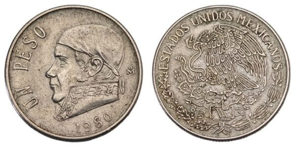 MEXICO 1 peso 1980 VF