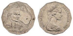 AUSTRALIA 50 cents 1970 / Bicentenary of Captain Cook's Landing / VF