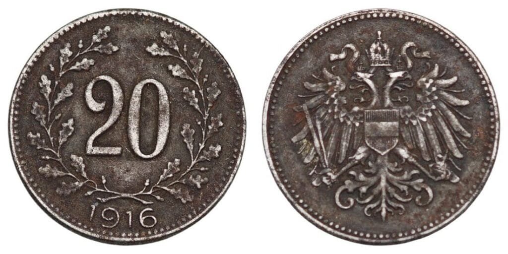 AUSTRIA 20 heller 1916 / WWI issue / VF