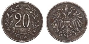 AUSTRIA 20 heller 1916 / WWI issue / VF